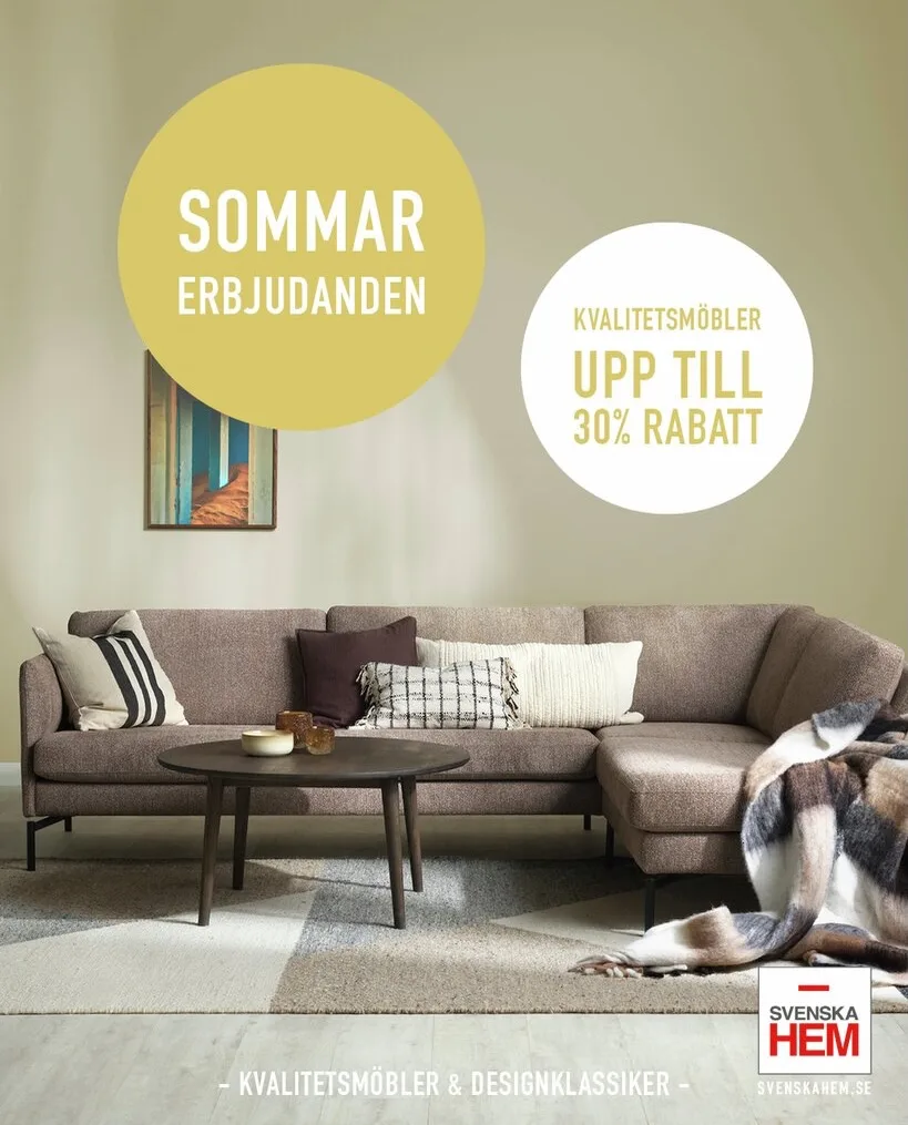 ☀️ Lite extra sommarglädje!

Nu startar våra Sommarerbjudanden – med riktigt bra priser på noga utvalda favoriter.

✨ Upp till 30% rabatt på utvalda kvalitetsmöbler.
✨ Dessutom säljer vi ut utvalda lagermodeller med upp till 50% rabatt.

Oavsett om du letar efter en ny soffa, matplats, fåtölj eller säng finns det många fina möjligheter att göra ett riktigt bra köp.

Välkommen in till butiken för personlig hjälp, eller upptäck kampanjerna på stegbo.se.

Kampanjpriserna gäller 21/7–10/8 om inget annat anges på produktsidan.

#StegboMöbler #Sommarerbjudanden #Kvalitetsmöbler #Inredning #Örnsköldsvik