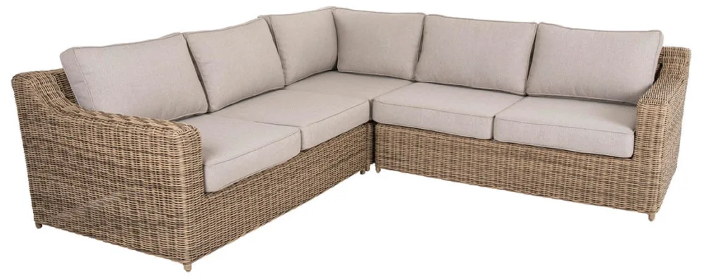 Brafab Glendon hörnsoffa – Rymlig hörnsoffa i helrund konstrotting med hög komfort. Klassisk design för uteplatsen. Köp på stegbo.se eller i Örnsköldsvik.