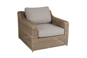 Brafab Glendon fåtölj – Klassisk loungefåtölj i rund konstrotting med vattenavvisande dyna. Rymlig komfort för uteplatsen. Köp på stegbo.se eller i Örnsköldsvik.