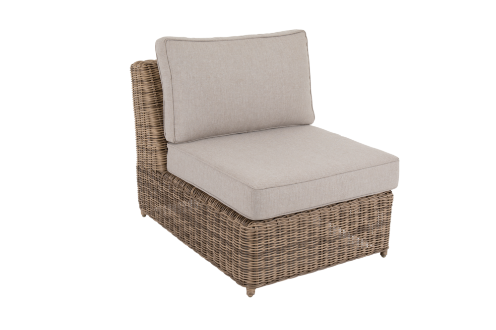 Brafab Glendon mittdel – Byggbar modul i rund konstrotting med vattenavvisande dyna. Skapa din personliga soffgrupp på stegbo.se eller i Örnsköldsvik.