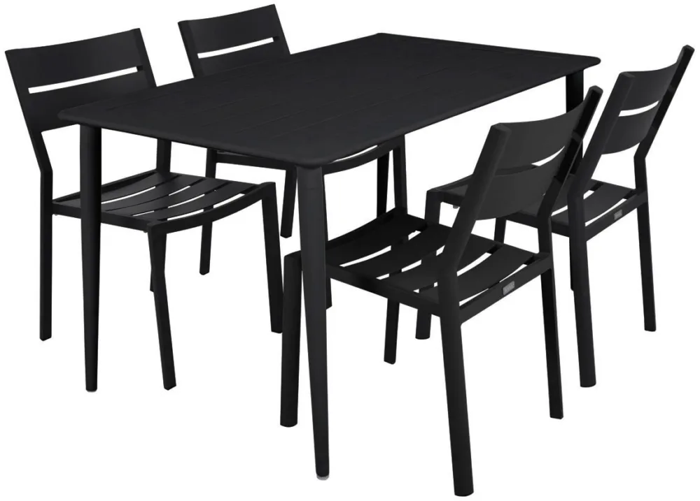 Nimes matbord svart 140x78