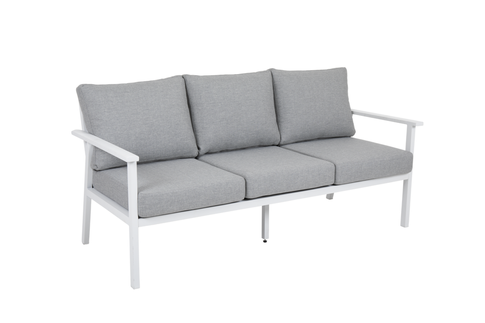 Samvaro High 3-sitssoffa Vit-Pearl grey brafab