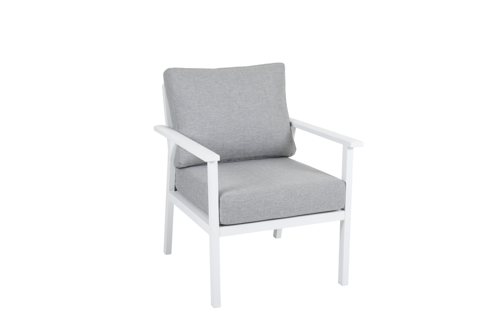 Samvaro High fåtölj Vit-Pearl grey brafab